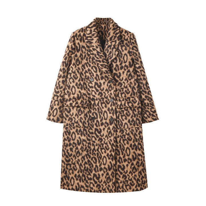 Lune London | Women's Long Winter Jacket with Leopard Pattern and Soft Warm Fabric
