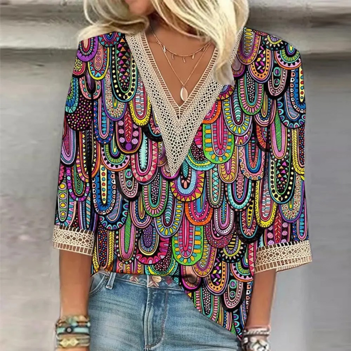 Lune London | Shiny Women's V-Neck Blouse