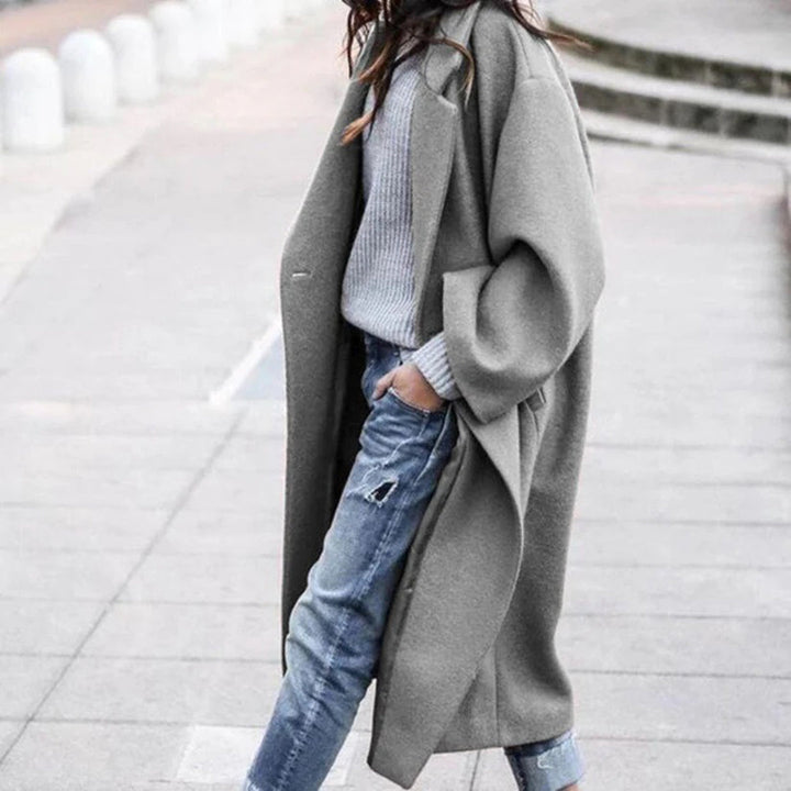 Lune London | Knee-Length Winter Coat with Large Collar for Women