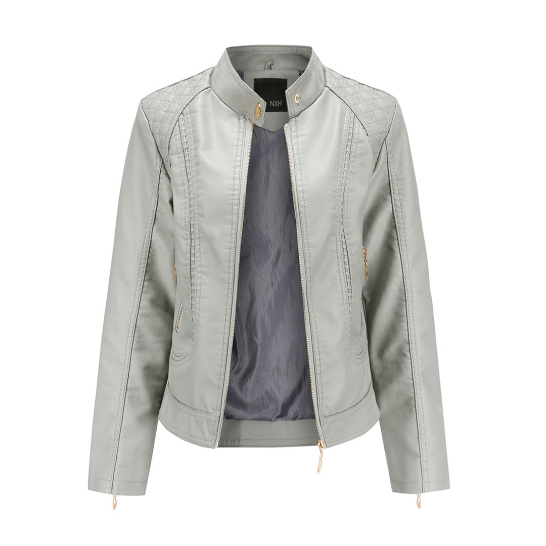 Chic und Stil | Elegant leather jacket for women in genuine leather