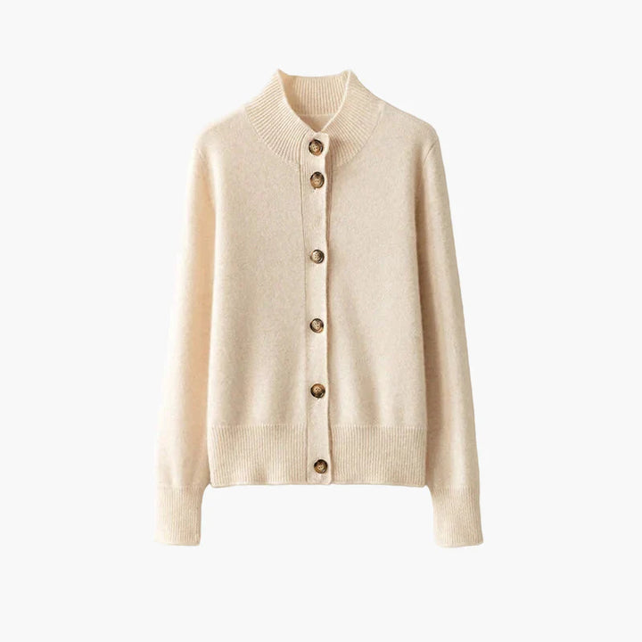 Lune London | Sweater with high collar and button placket - Elegant casual style for the office and everyday