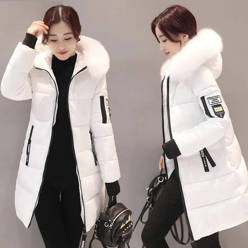 Lune London | Women's Quilted Jacket with Large Fur Collar and Hood