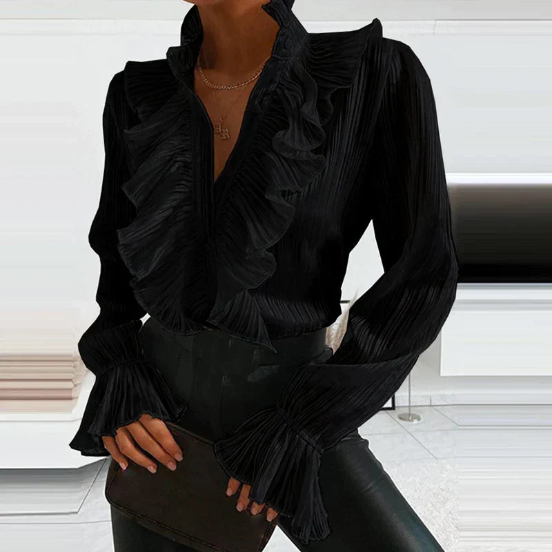Lune London | Gathered Blouse with Long Sleeves