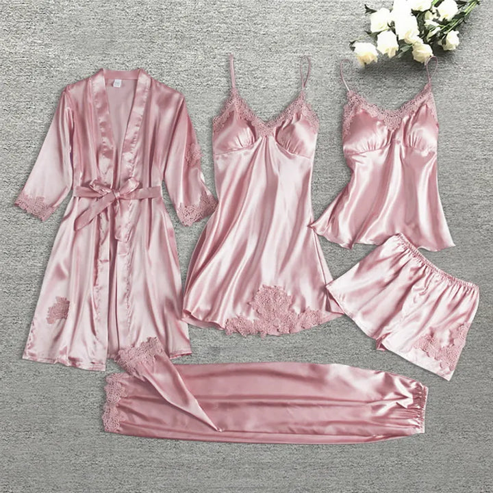 Lune London | Five Piece Silk Bathrobe Set