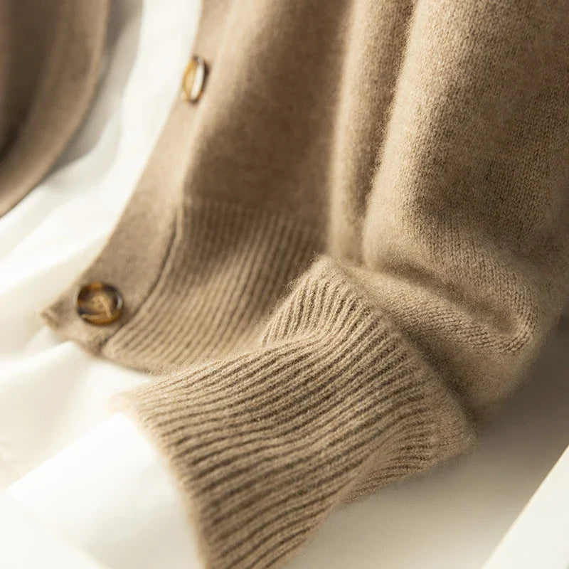 Lune London | Sweater with high collar and button placket - Elegant casual style for the office and everyday