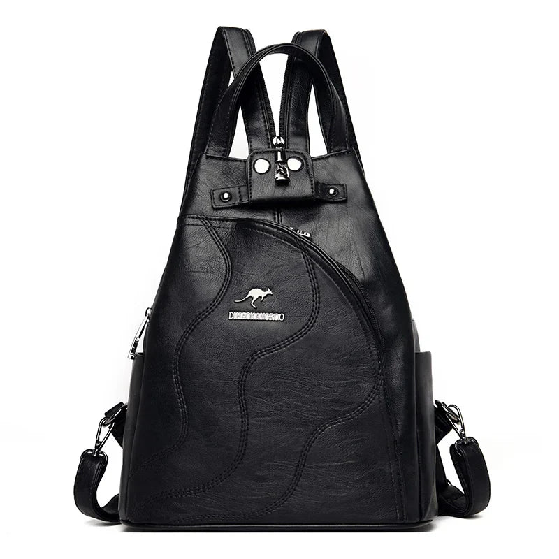 Lune London | Anti Theft Leather Backpack with Zipper for Women
