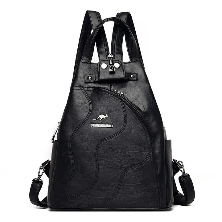 Lune London | Anti Theft Leather Backpack with Zipper for Women