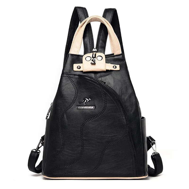 Lune London | Anti Theft Leather Backpack with Zipper for Women