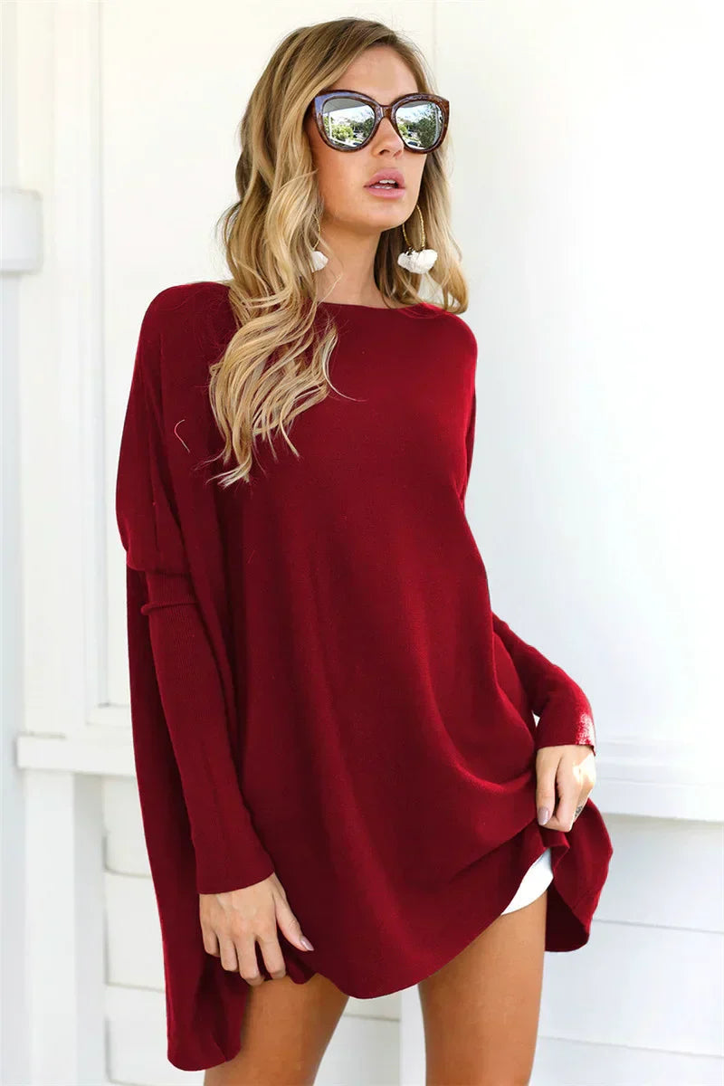 Lune London | Pullover Sweatshirt - Oversized Fit - Soft Knit - Long Sleeve Tunic Length
