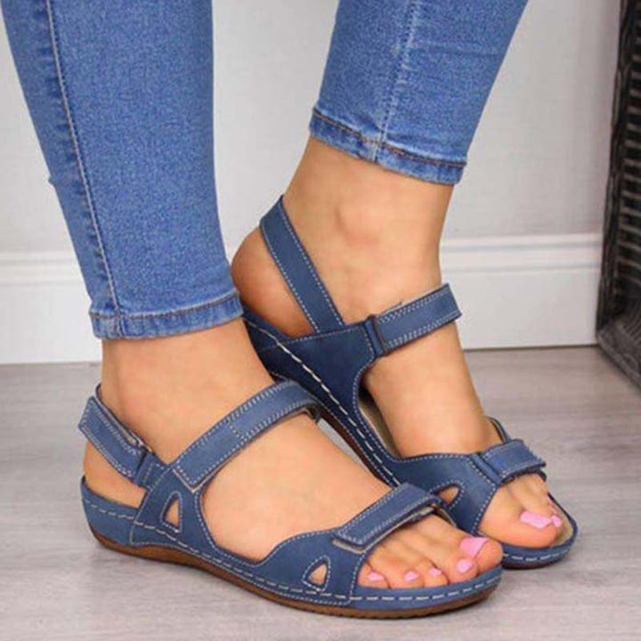 Lune London | Bliss Clark Orthopedic Summer Sandals with Velcro Closure for Women