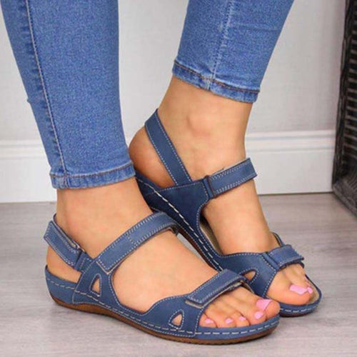 Lune London | Bliss Clark Orthopedic Summer Sandals with Velcro Closure for Women