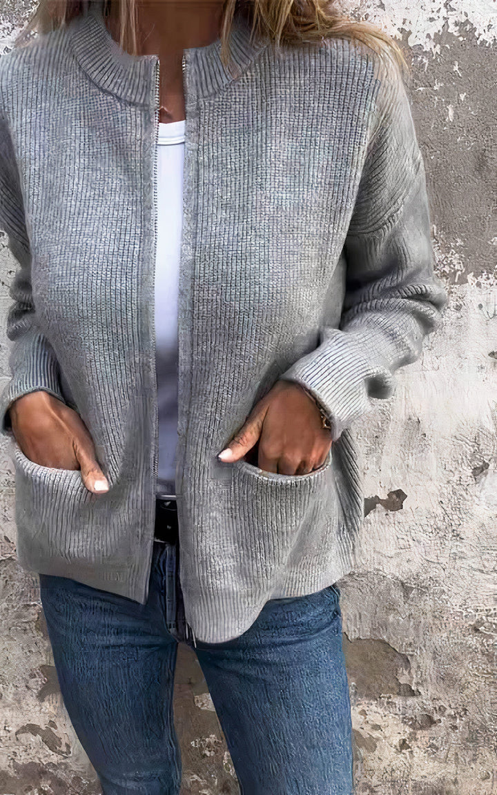 Lune London | Zipped knit jacket - Elegant transitional jacket for everyday and leisure
