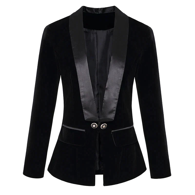 Lune London | Velvet Smoking jacket with satin lapels