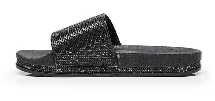 Chic und Stil | Crystal Diamond Slides with Embellishment Sandals