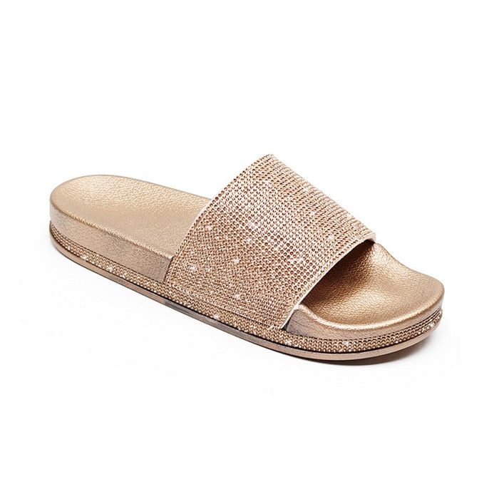 Chic und Stil | Crystal Diamond Slides with Embellishment Sandals