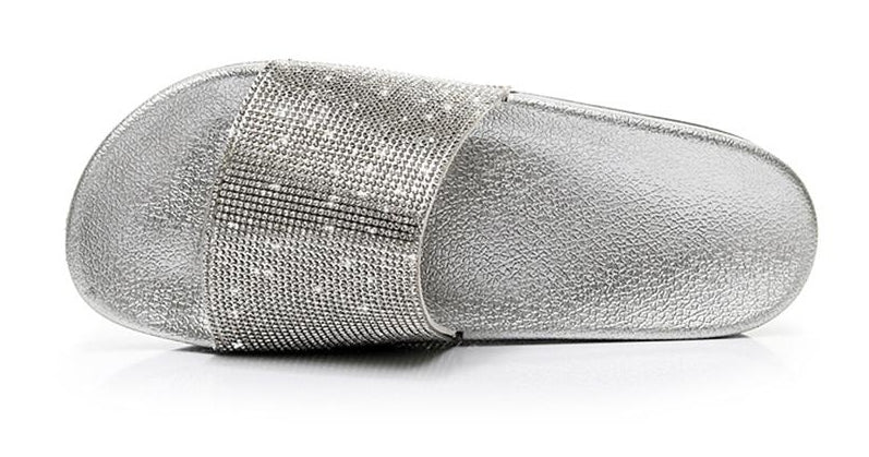 Chic und Stil | Crystal Diamond Slides with Embellishment Sandals