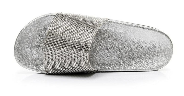 Chic und Stil | Crystal Diamond Slides with Embellishment Sandals