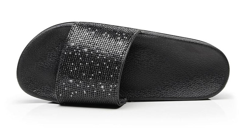 Chic und Stil | Crystal Diamond Slides with Embellishment Sandals