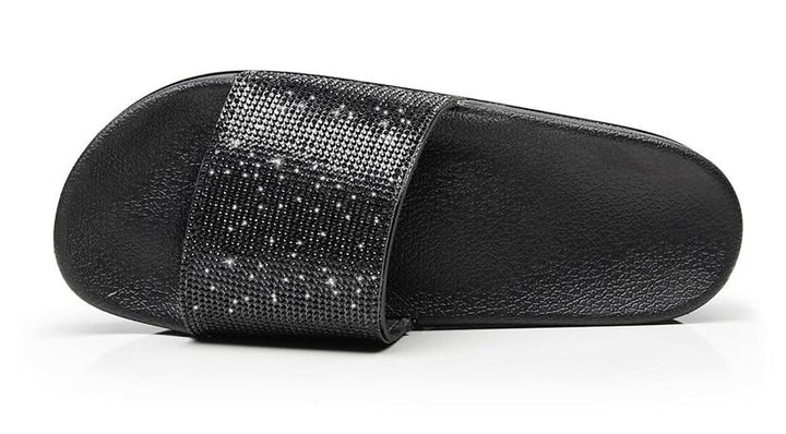 Chic und Stil | Crystal Diamond Slides with Embellishment Sandals