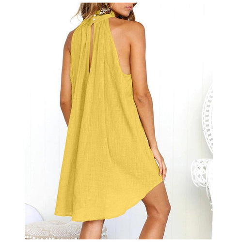 Lune London | Summery Sleeveless Dress with Collar and Light Pleats