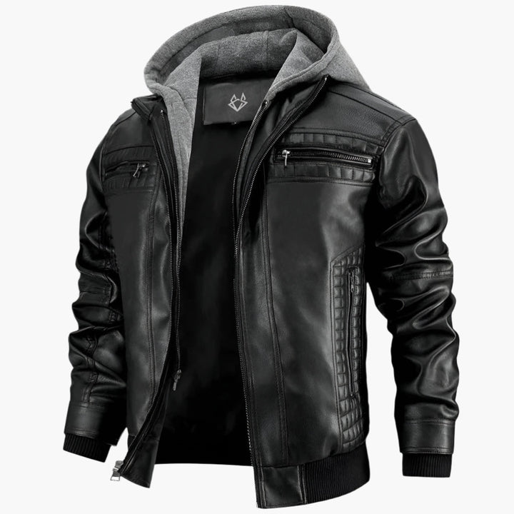 Lune London | Urban street jacket in faux leather with removable hood - Trendy transition jacket for everyday life and leisure