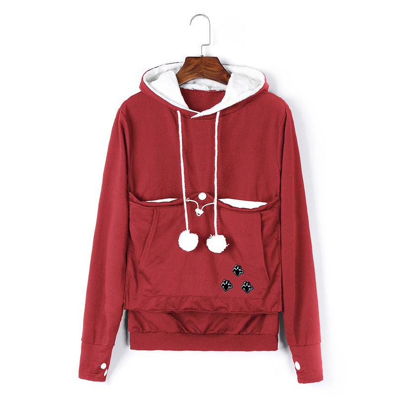 Lune London | Practical Women's Hooded Sweatshirt with Pouch Pocket for Pets
