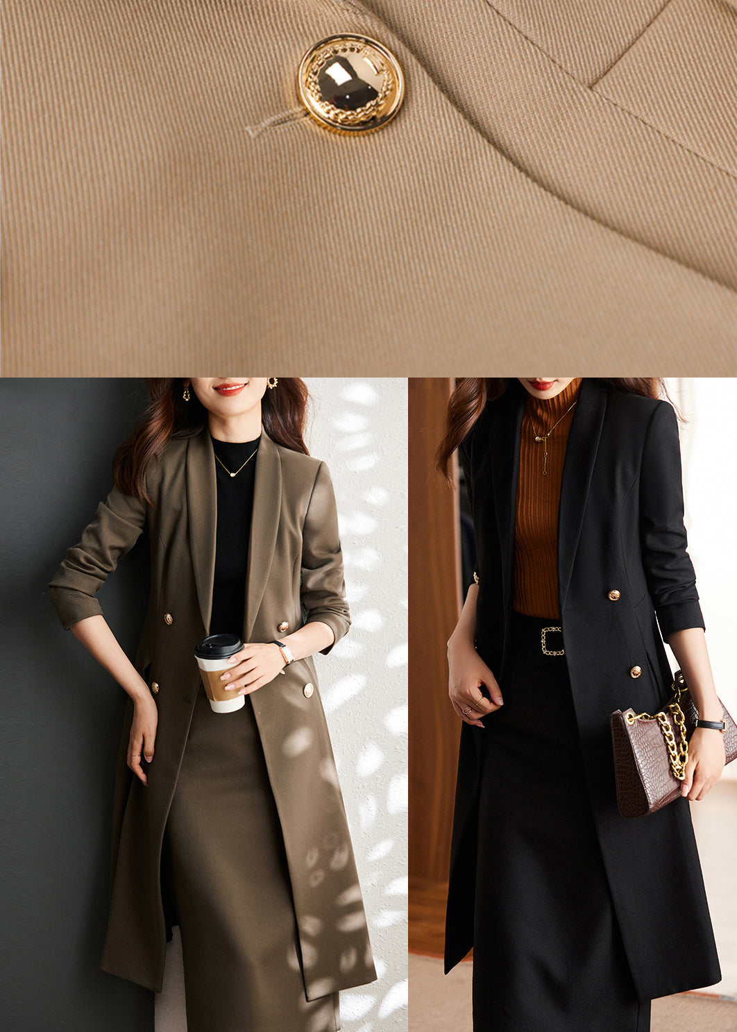 Lune London | Brown cotton double-breasted trench coats