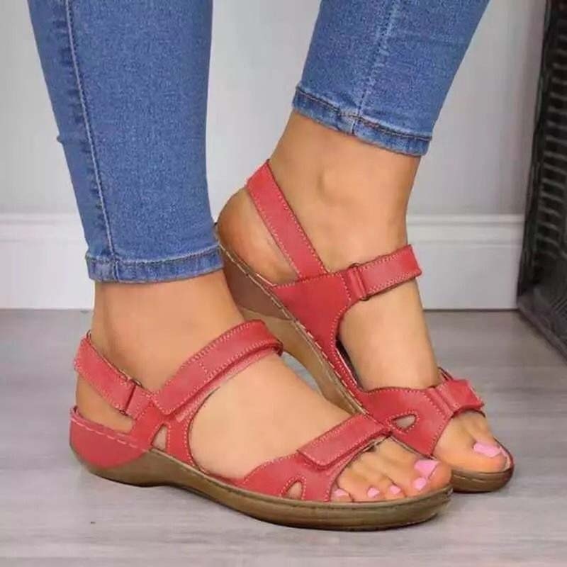 Lune London | Bliss Clark Orthopedic Summer Sandals with Velcro Closure for Women