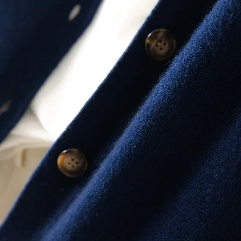 Lune London | Sweater with high collar and button placket - Elegant casual style for the office and everyday