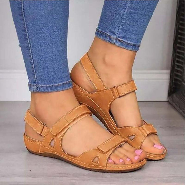 Lune London | Bliss Clark Orthopedic Summer Sandals with Velcro Closure for Women