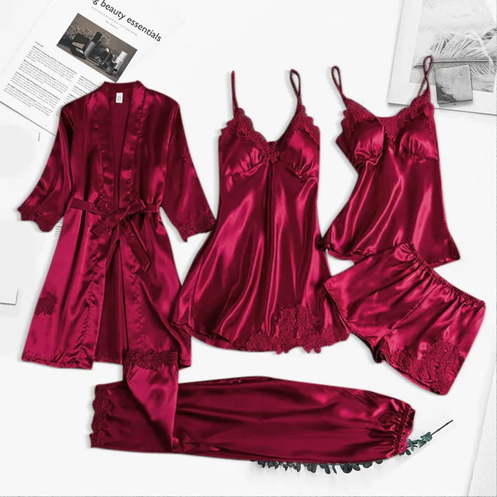 Lune London | Five Piece Silk Bathrobe Set