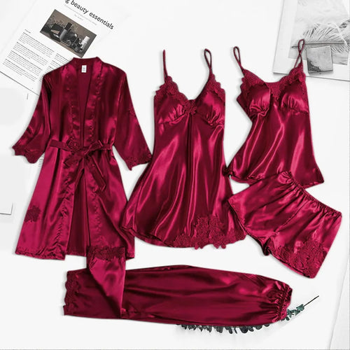 Lune London | Five Piece Silk Bathrobe Set