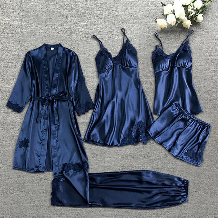 Lune London | Five Piece Silk Bathrobe Set
