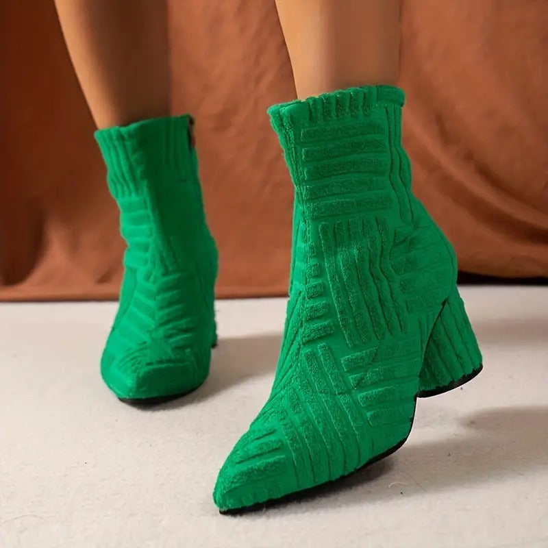 Chic und Stil | Elegant Solid Color Shoes With Thick Heel