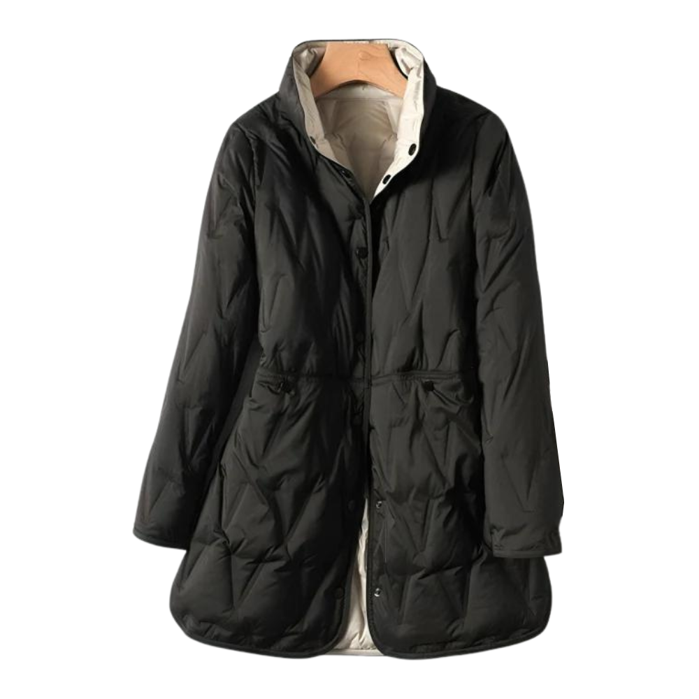 Lune London | Padded Coat - High Collar - Button Closure - Adjustable Waist - With Pockets