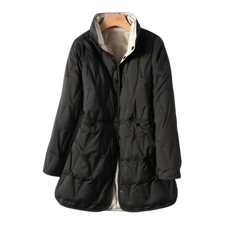 Lune London | Padded Coat - High Collar - Button Closure - Adjustable Waist - With Pockets