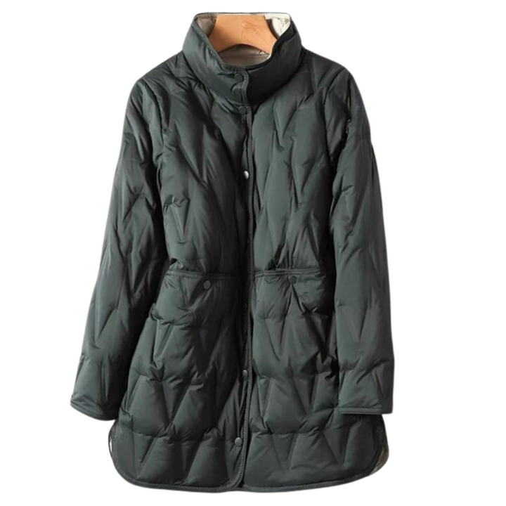 Lune London | Padded Coat - High Collar - Button Closure - Adjustable Waist - With Pockets