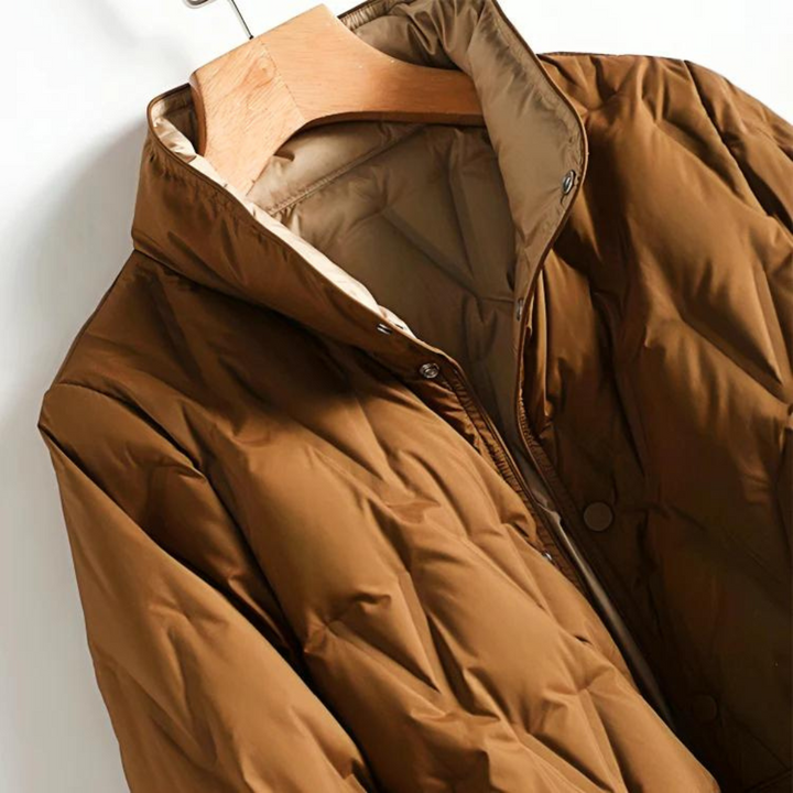 Lune London | Padded Coat - High Collar - Button Closure - Adjustable Waist - With Pockets