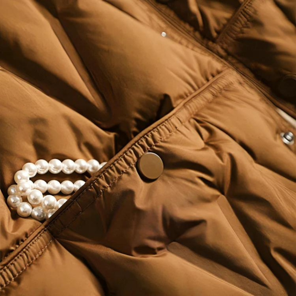 Lune London | Padded Coat - High Collar - Button Closure - Adjustable Waist - With Pockets