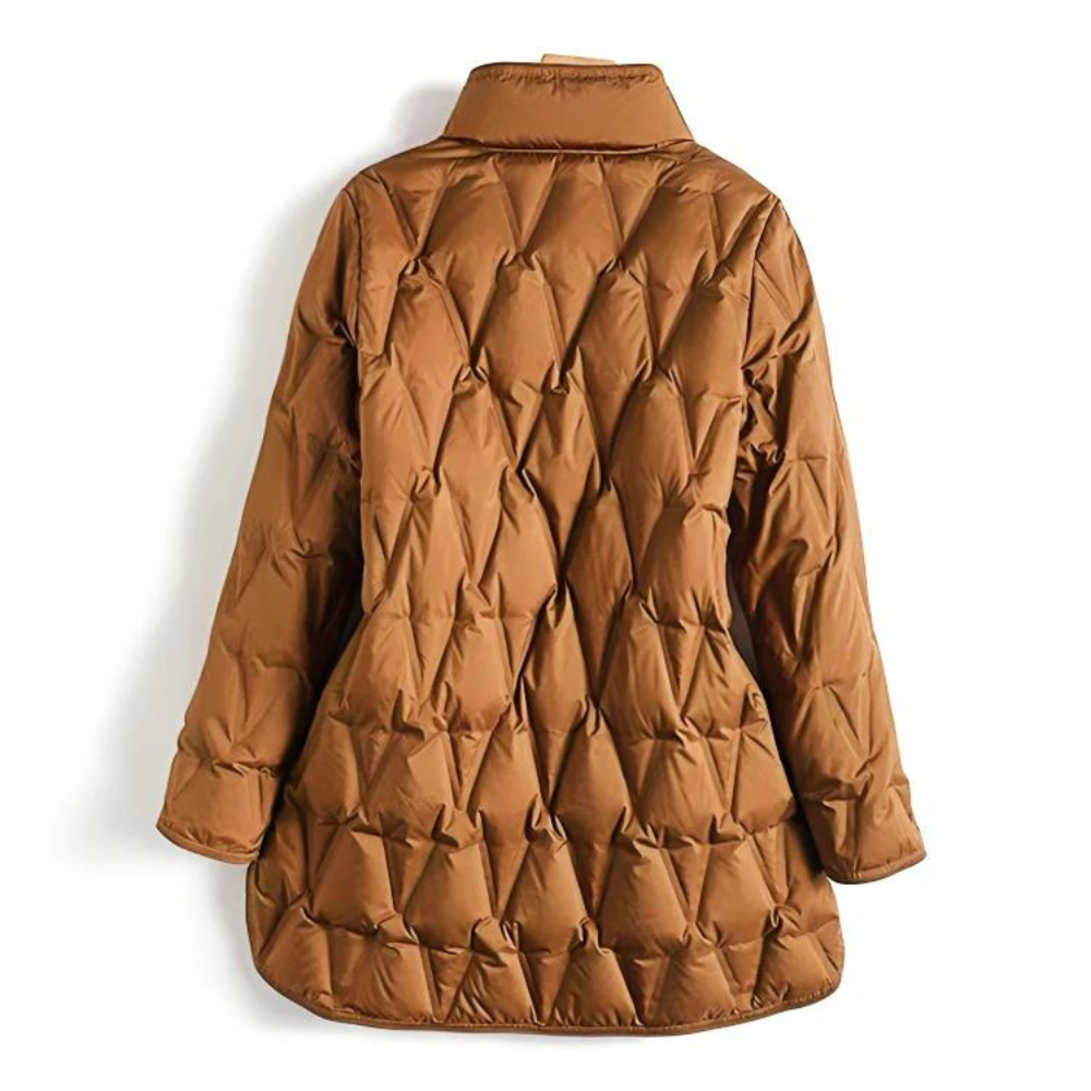 Lune London | Padded Coat - High Collar - Button Closure - Adjustable Waist - With Pockets
