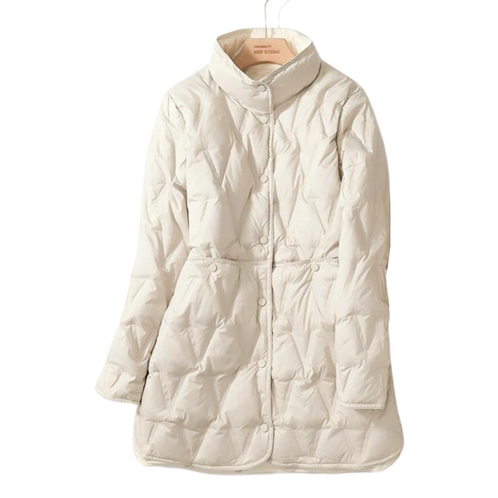 Lune London | Padded Coat - High Collar - Button Closure - Adjustable Waist - With Pockets