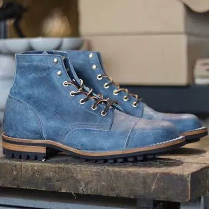 Lune London | Bottes à cheville - Similicuir avec lacets et bout renforcé