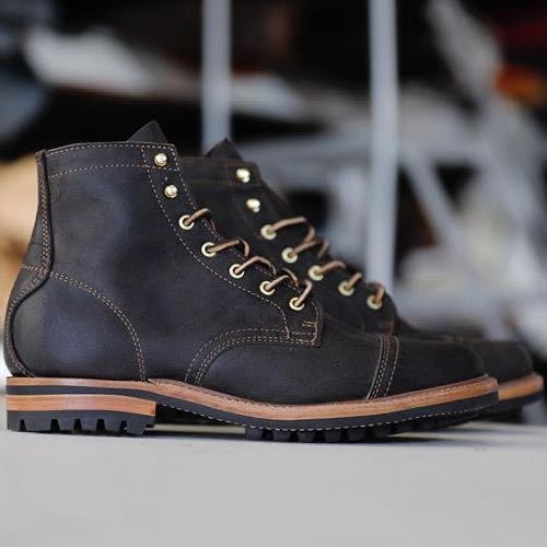 Lune London | Bottes à cheville - Similicuir avec lacets et bout renforcé