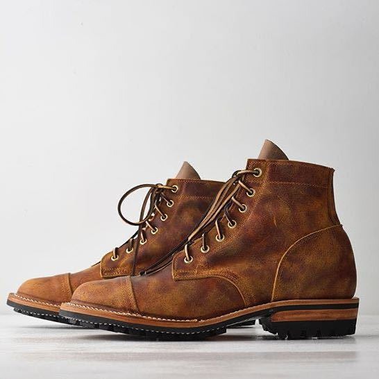 Lune London | Bottes à cheville - Similicuir avec lacets et bout renforcé