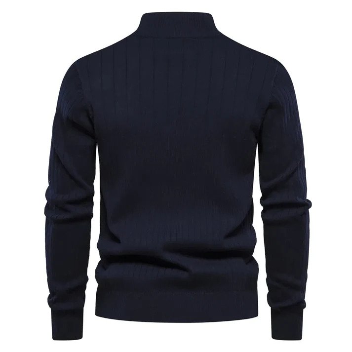 Lune London | Sweater - Half-zip ribbed structure high neck