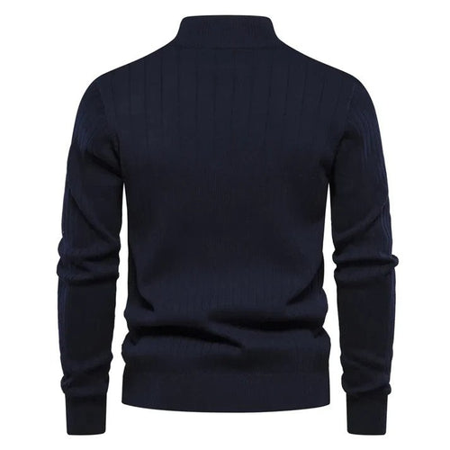 Lune London | Sweater - Half-zip ribbed structure high neck