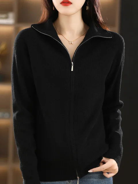 Lune London | Zip-Up Sweatshirt - Soft Knit - High Collar - Comfortable and Stylish