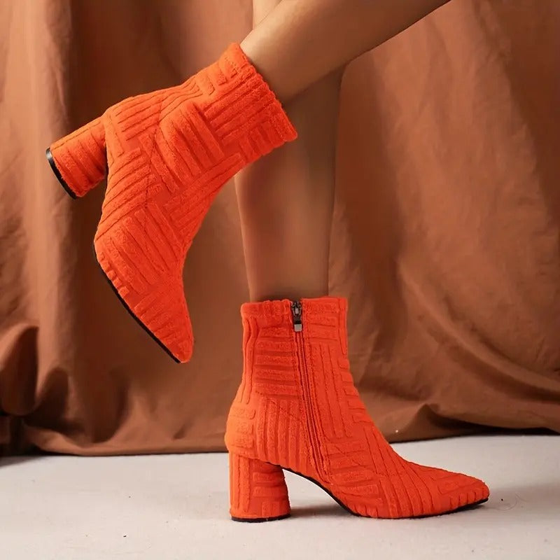 Chic und Stil | Elegant Solid Color Shoes With Thick Heel
