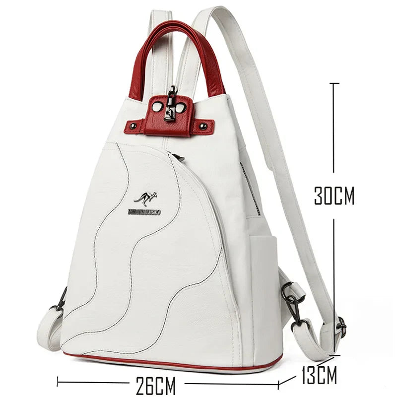 Lune London | Anti Theft Leather Backpack with Zipper for Women