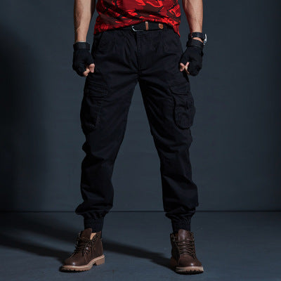 Lune London | Cargo Pants Cotton Blend Loose Fit Multiple Pockets Elastic Cuffs